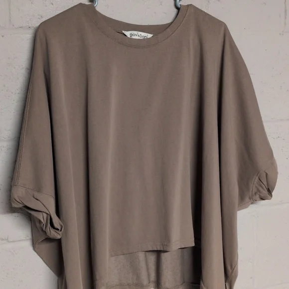 Davi and Dani Oversized Drop Shoulder Batwing Short Sleeve Top Size Small - Picture 3 of 6